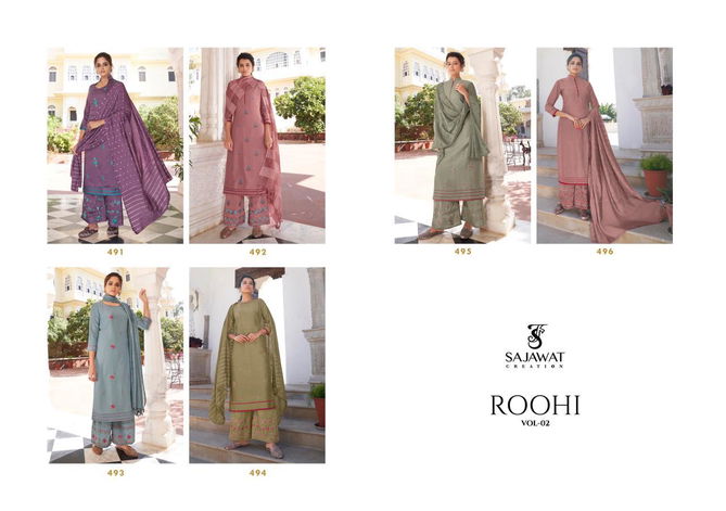 SAJAWAT  ROOHI VOL -02 Latest Heavy Designer Festive Wear Fancy Pyor Modal Viscose Heavy Work Salwar Suit Collection